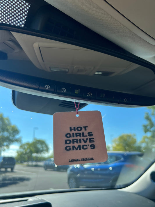 Pink "Hot Girls Drive GMC's Vanilla Car Freshener