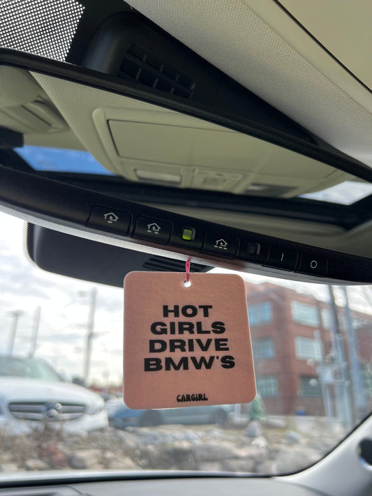 Hot Girls Drive BMWs Car Freshener | Vanilla Scented, Pink (3-pack)