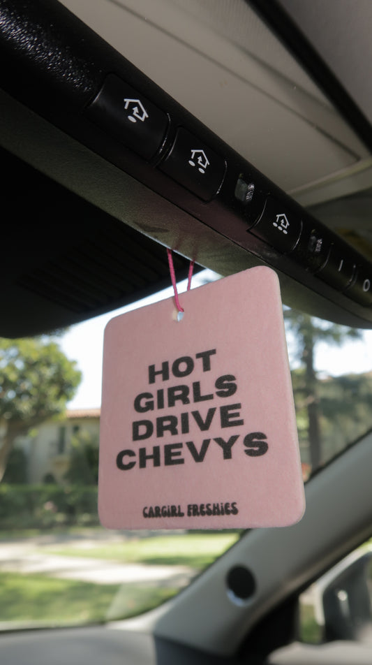 "Hot Girls Drive Chevys" Car Freshie 3-Pack – Vanilla Rose