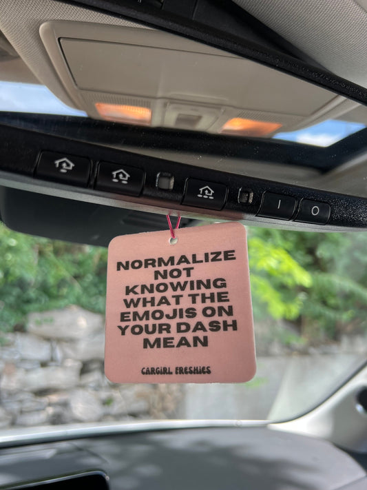 3-Pack Bundle of the Pink "Normalize not knowing dash emojis" Vanilla-Scented Car Freshener | Pink Accessory | Best Gift | Cute Car Freshies