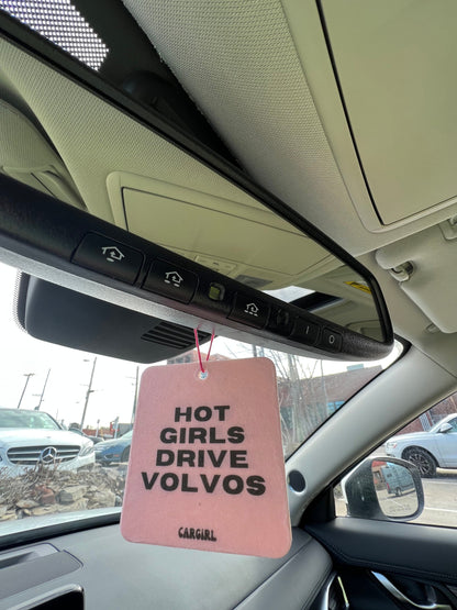 Pink "Hot Girls Drive Volvos" Vanilla-Scented Car Freshener | Pink Accessories | Best Gifts for Women | Cute Car Freshies