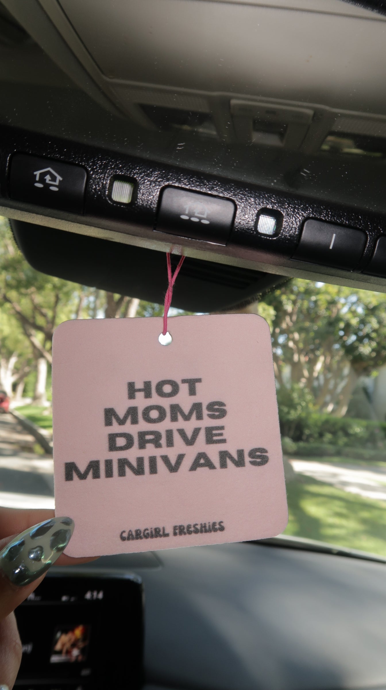"Hot Moms Drive Minivans" Car Freshie – Vanilla Rose
