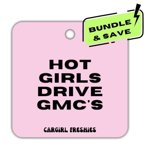 Pink 'Hot Girls Drive GMC's Car Freshener 3-Pack | Vanilla Scented