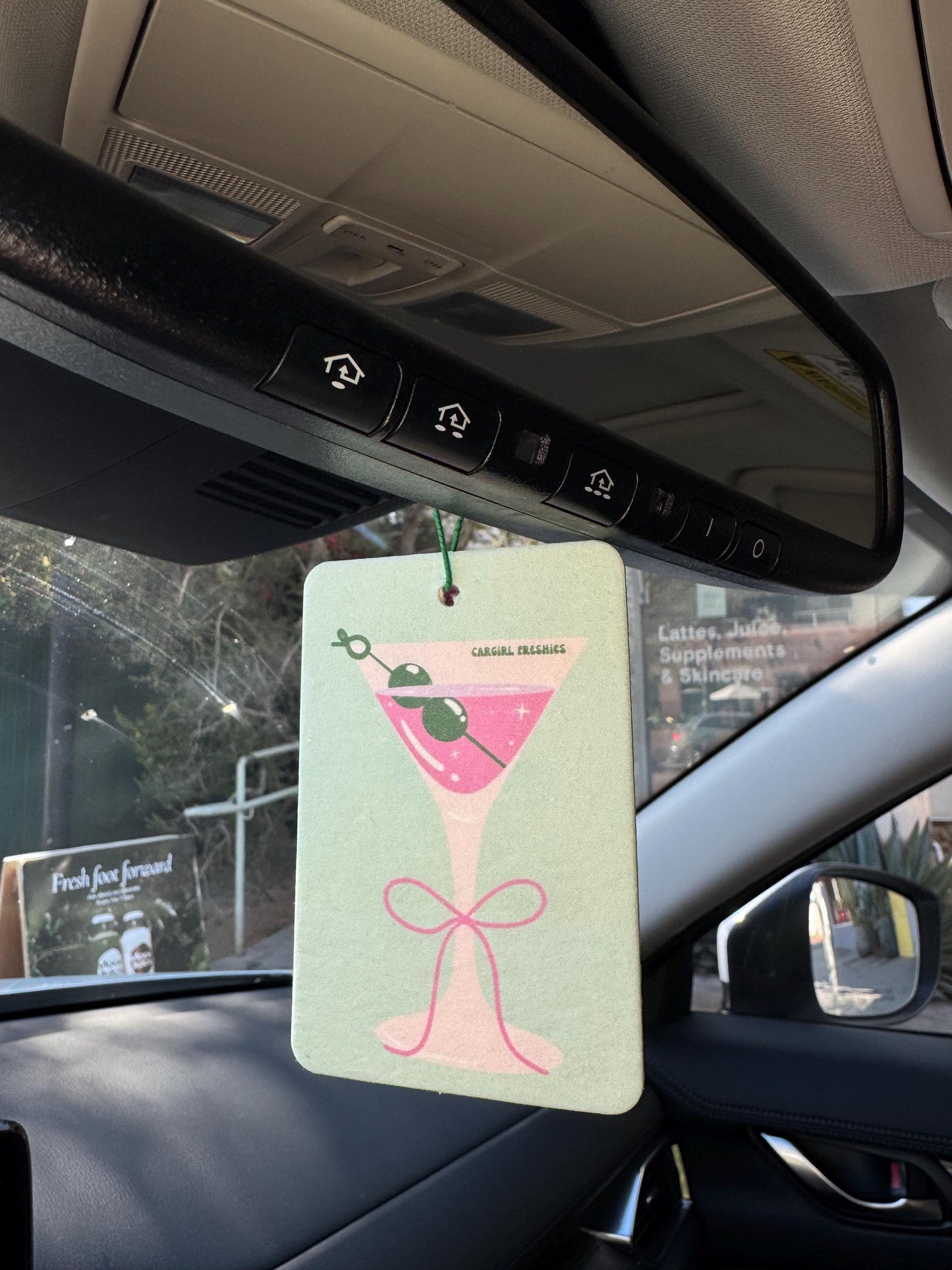 Martini Car Freshener | Vanilla Rose Scented, Pink Accessories