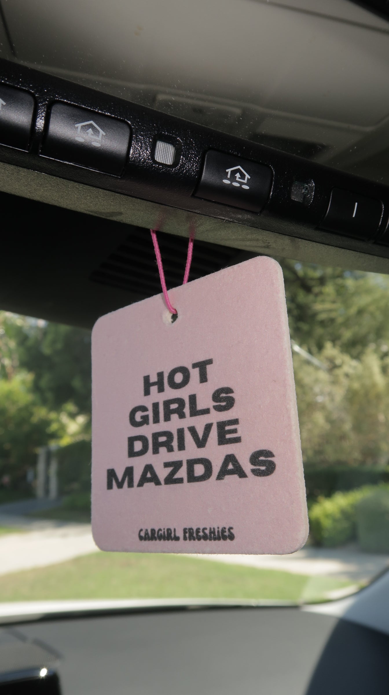 "Hot Girls Drive Mazdas" Car Freshie – Vanilla Rose