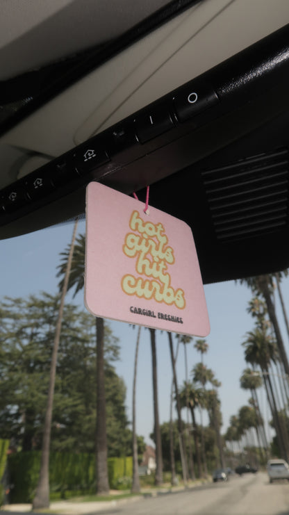 "Hot Girls Hit Curbs" Car Freshie – Vanilla Rose