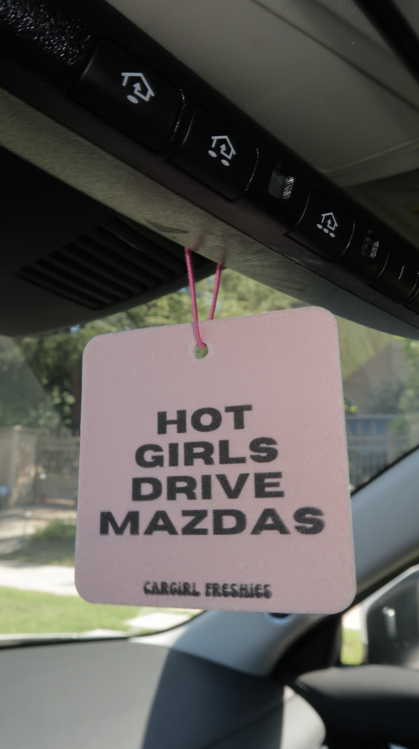 "Hot Girls Drive Mazdas" Car Freshie – Vanilla Rose