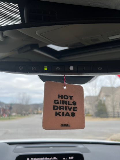 Pink 'Hot Girls Drive Kias' Vanilla Car Freshener