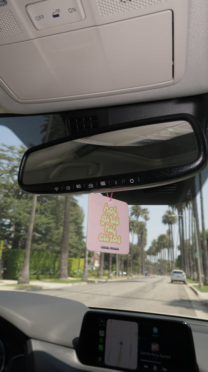 "Hot Girls Hit Curbs" Car Freshie – Vanilla Rose