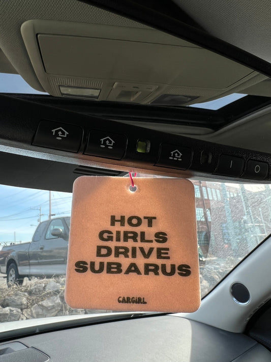 3-Pack of the Pink "Hot Girls Drive Subarus" Vanilla Rose-Scented Car Freshener/Freshie | Car Accessories | Gifts for Women