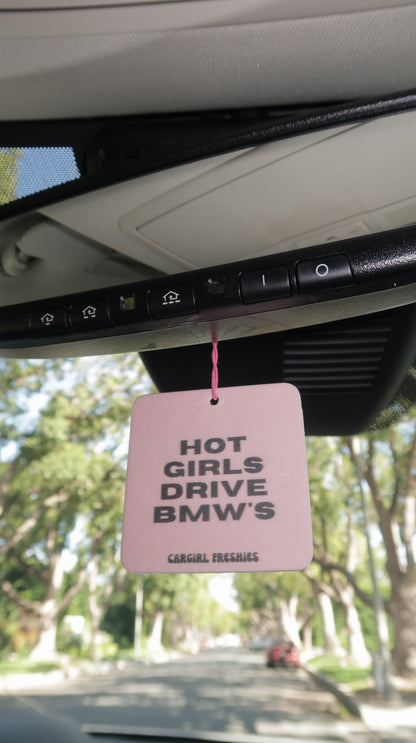 "Hot Girls Drive BMWs" Car Freshie 3-Pack – Vanilla Rose
