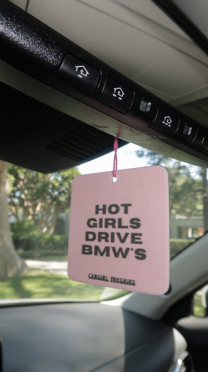 "Hot Girls Drive BMWs" Car Freshie 3-Pack – Vanilla Rose