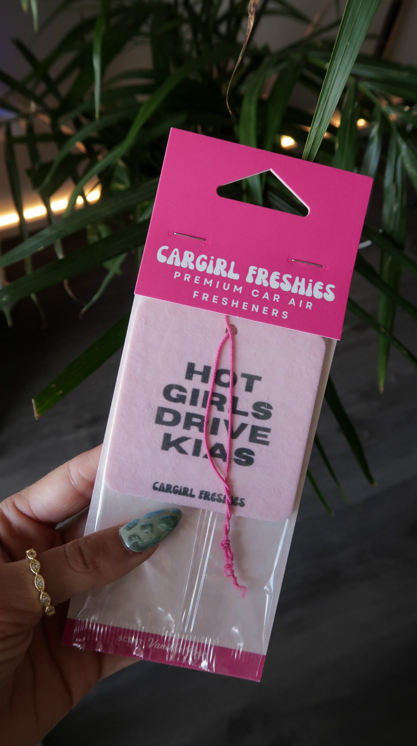 "Hot Girls Drive Kias" Car Freshie – Vanilla Rose