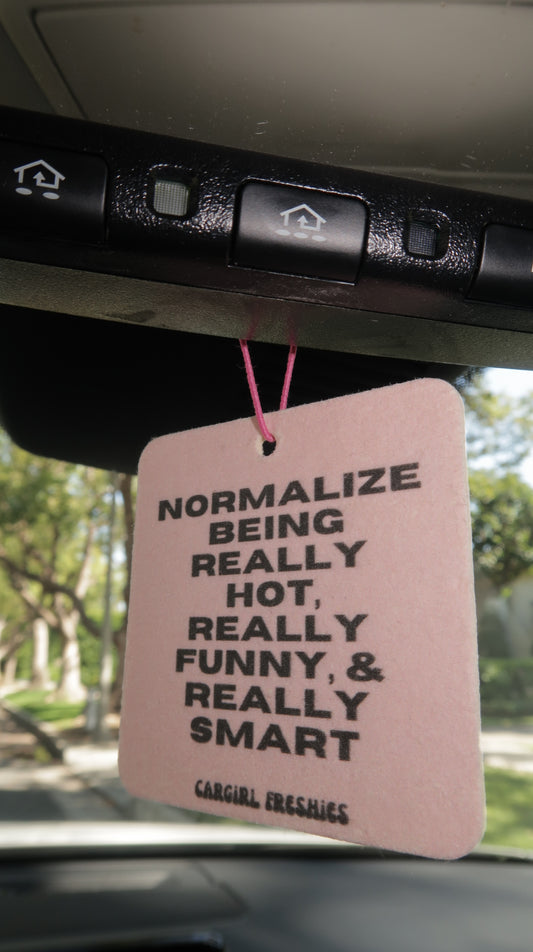 "Normalize Being Really Hot, Really Funny, and Really Smart" Car Freshie – Vanilla Rose