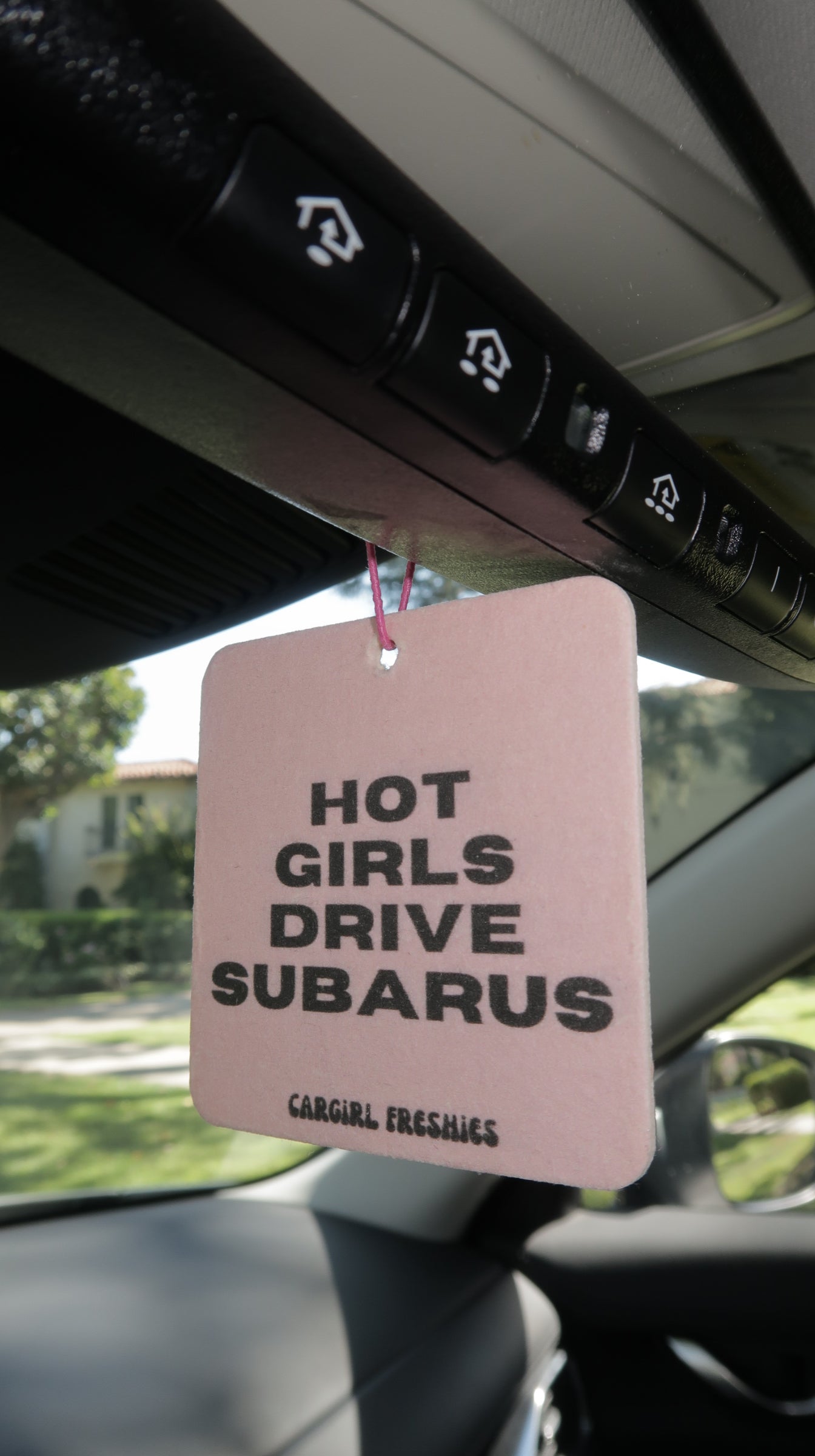 "Hot Girls Drive Subarus" Car Freshie – Vanilla Rose