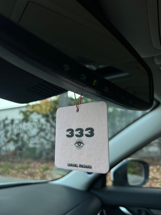 Pink 333 Angel Numbers Car Freshener | Vanilla Rose Scent