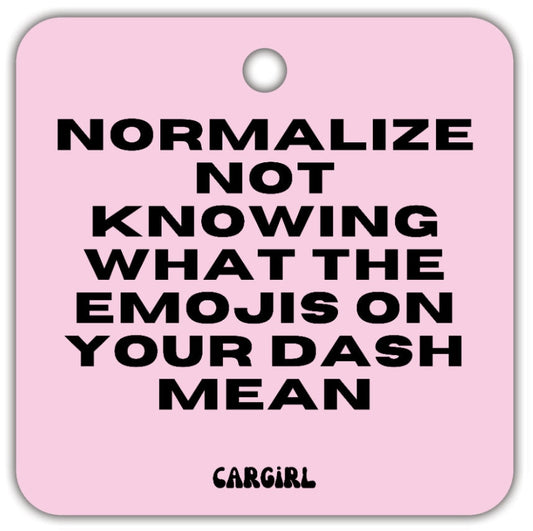Pink "Normalize not knowing dash emojis" Vanilla Rose-Scented Car Freshener | Pink Accessories | Best Gifts for Women | Cute Car Freshies