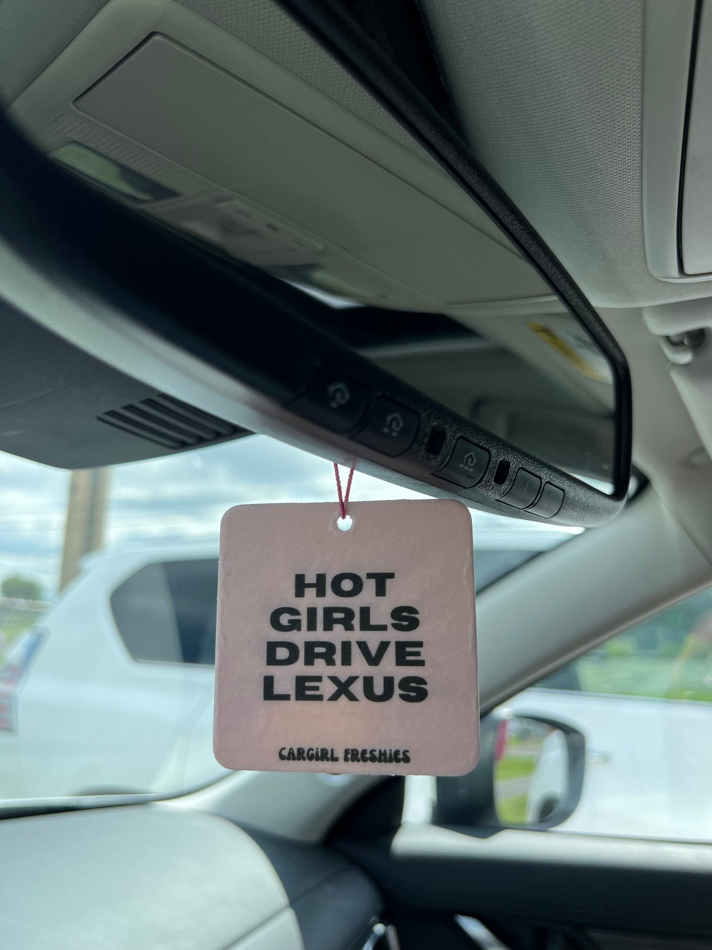 Pink "Hot Girls Drive Lexus" Vanilla-Scented Car Freshener | Pink Accessories | Best Gifts for Women | Cute Car Freshies