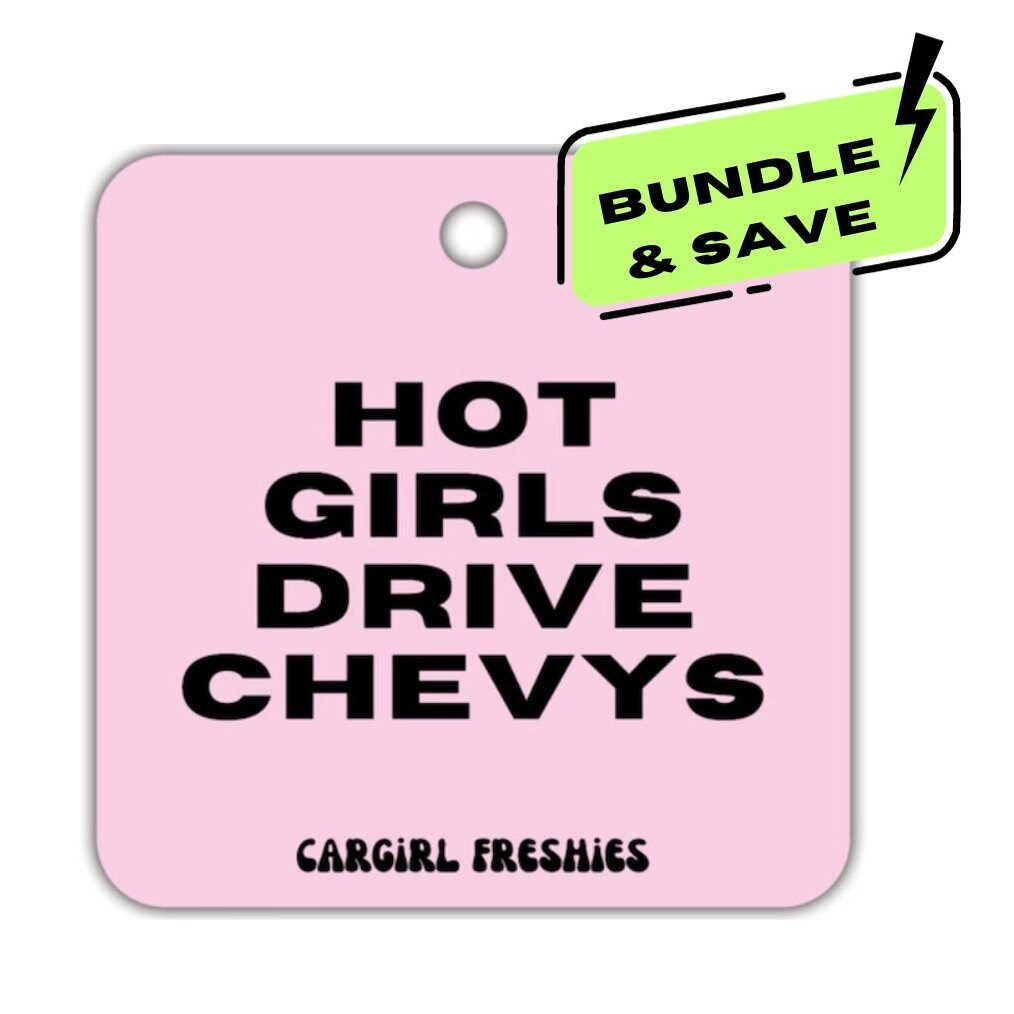 Pink "Hot Girls Drive Chevys" Vanilla Car Freshener | 3-Pack Bundle