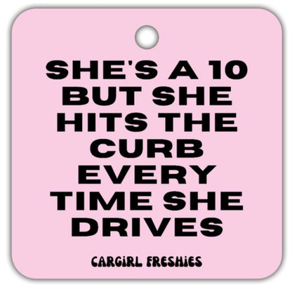 Funny Car Air Freshener 3-Pack | She's a 10 Vanilla Rose Scent