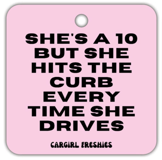 Funny Car Air Freshener 3-Pack | She's a 10 Vanilla Rose Scent