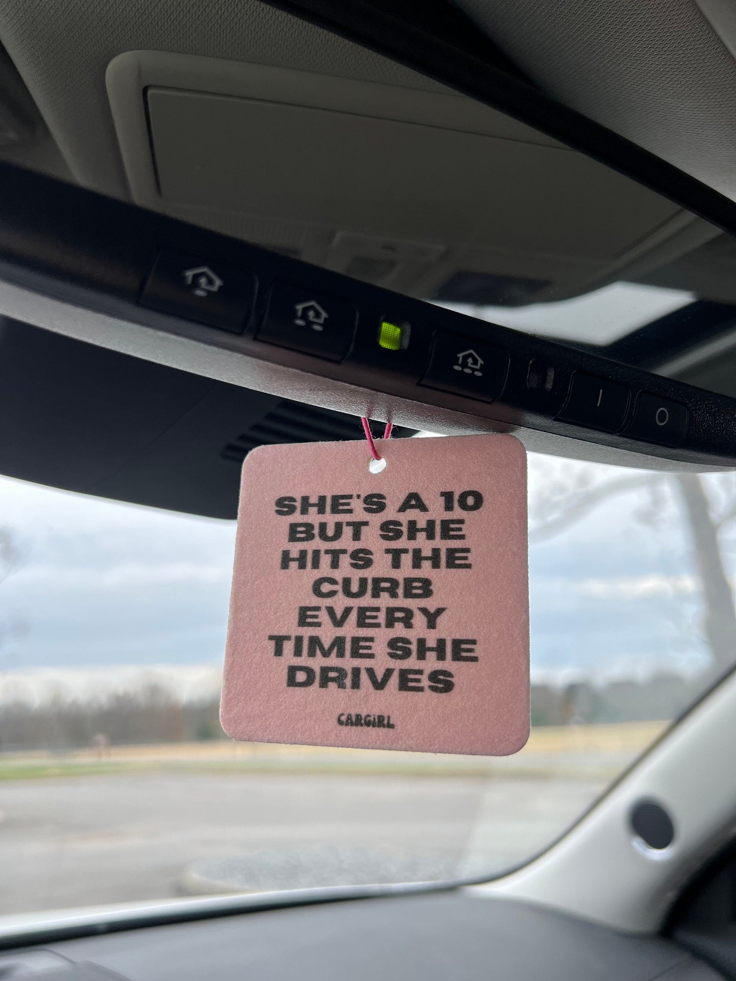 Hot girls hit curbs | Funny Pink Car Air Freshener | Vanilla Rose Scent
