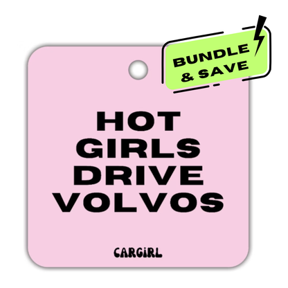 "Hot Girls Drive Volvos" Car Freshie 3-Pack – Vanilla Rose